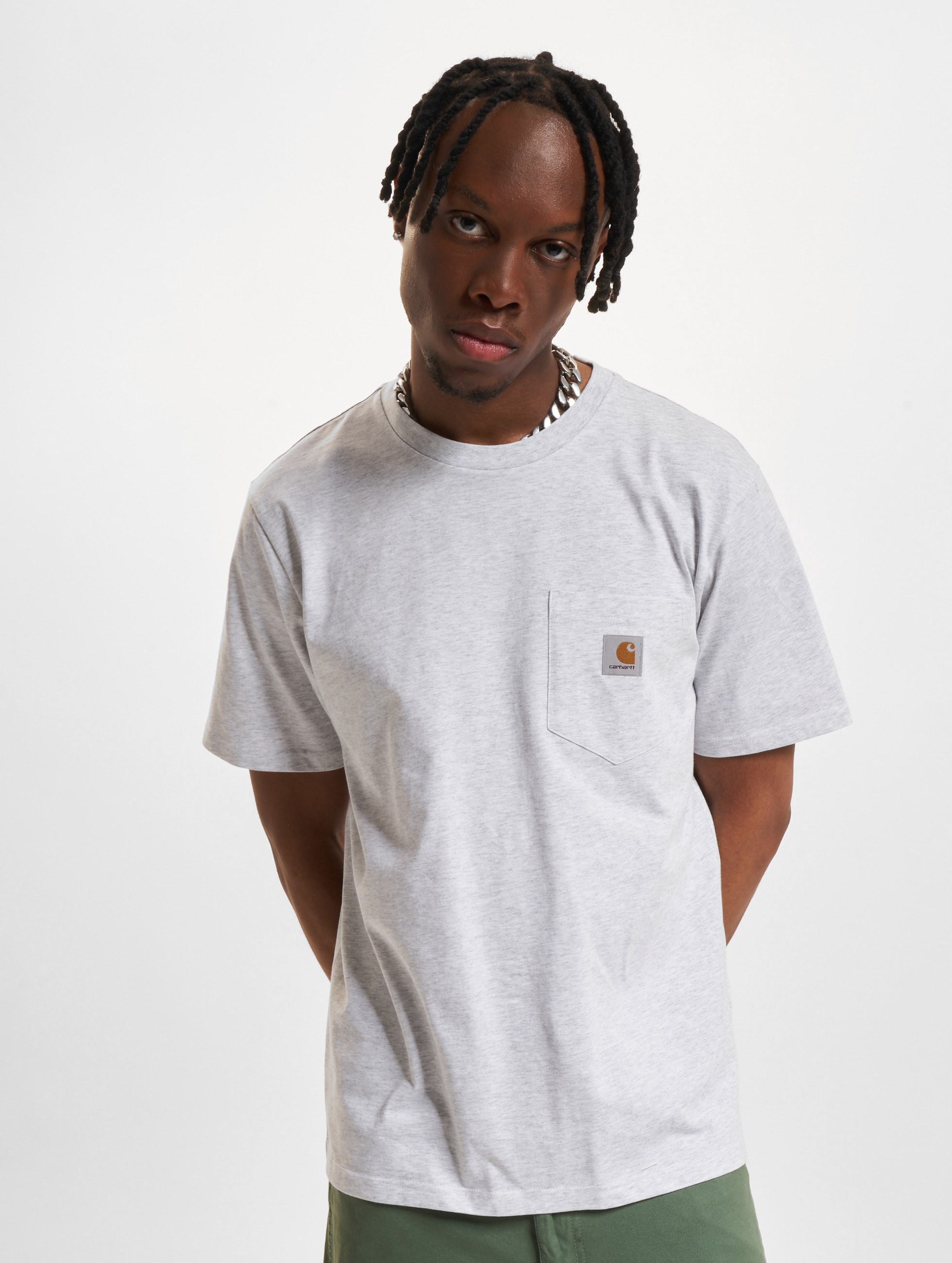 Carhartt WIP Pocket T-Shirt Mannen op kleur grijs, Maat M