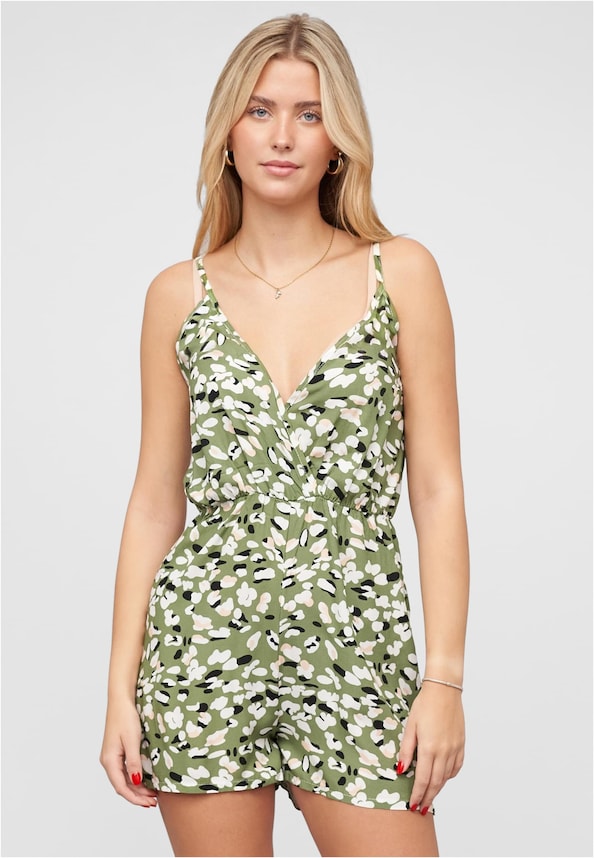 Viskose Jumpsuit mit Animal Print und Wickeloptik-0