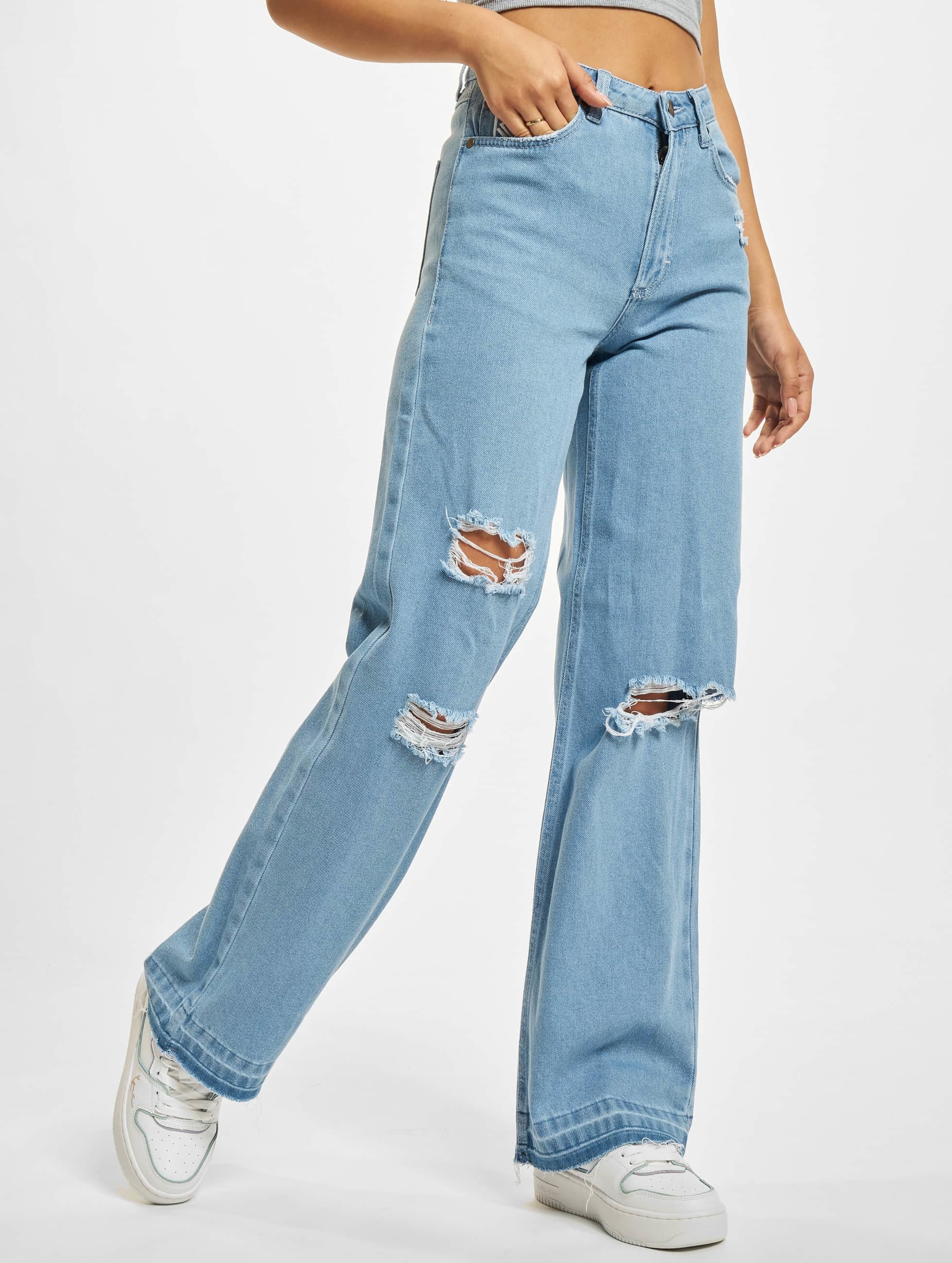 Distressed loose fit sales jeans