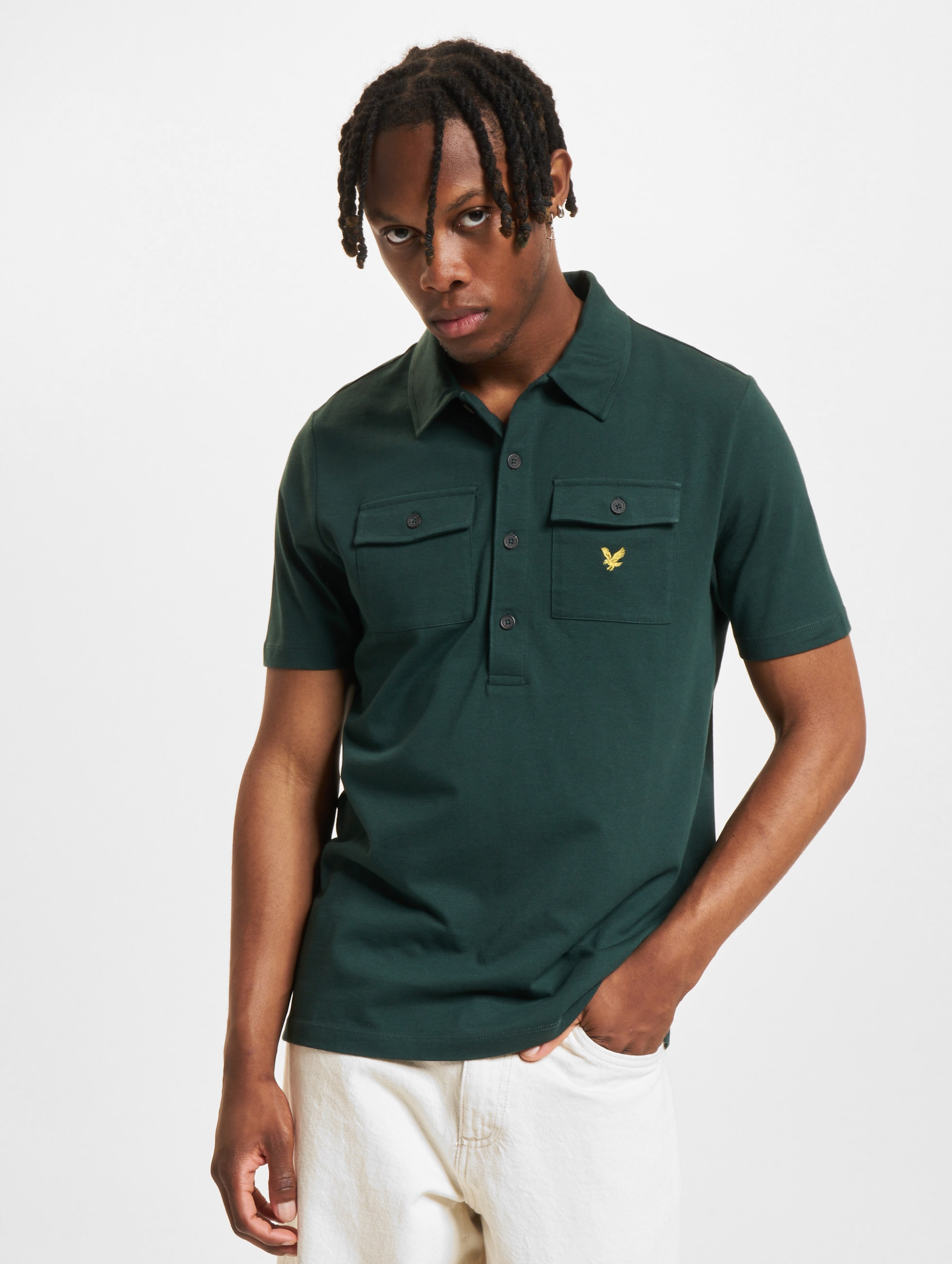 Lyle & Scott Two Pocket Polo op kleur groen, Maat S