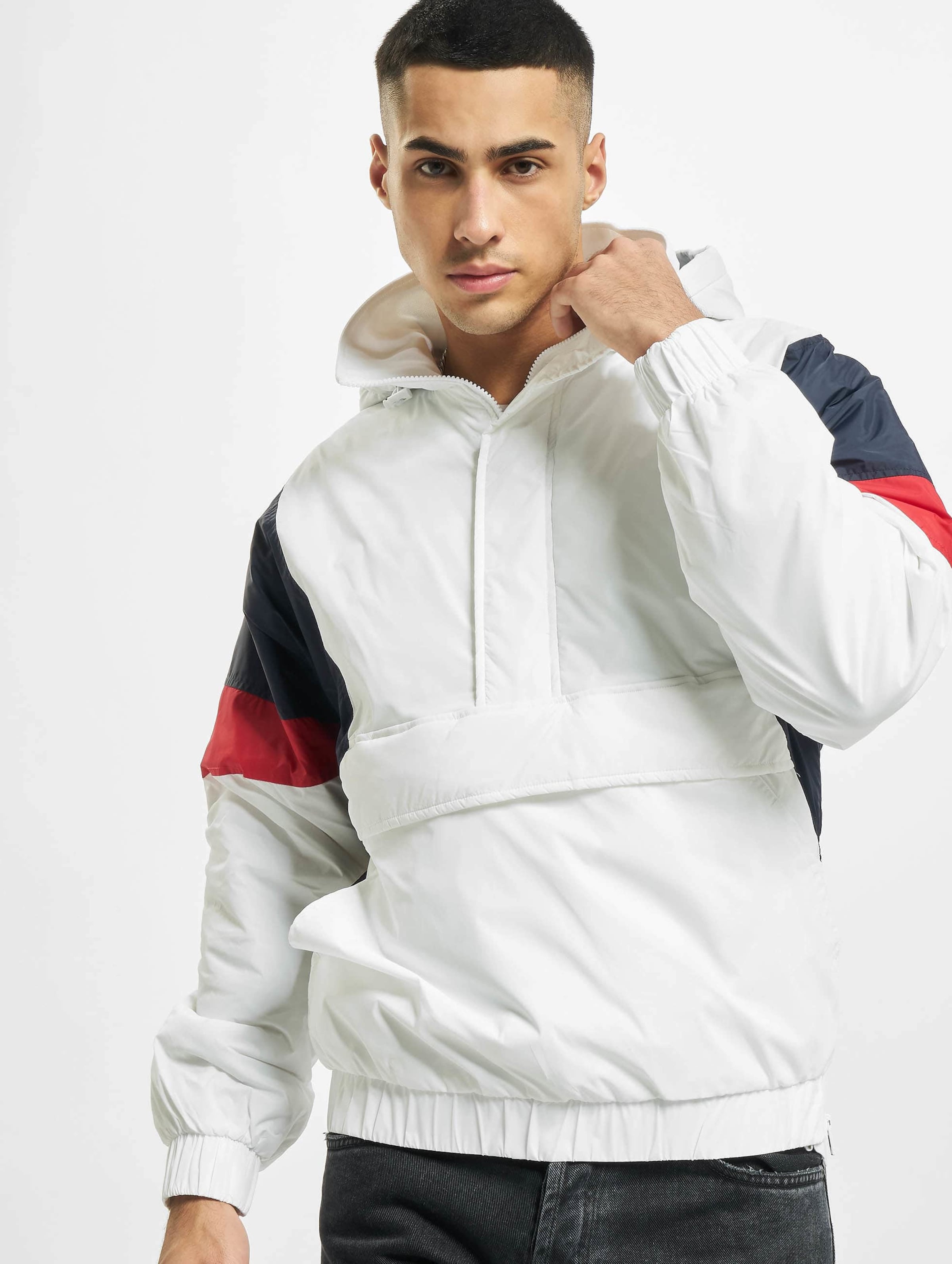 Urban Classics 3-Tone Pull Over Jacket Mannen op kleur wit, Maat XL