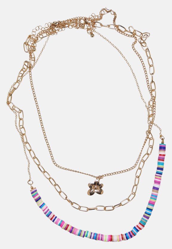 Flower Bead Various Layering Necklace 3-Pack-0