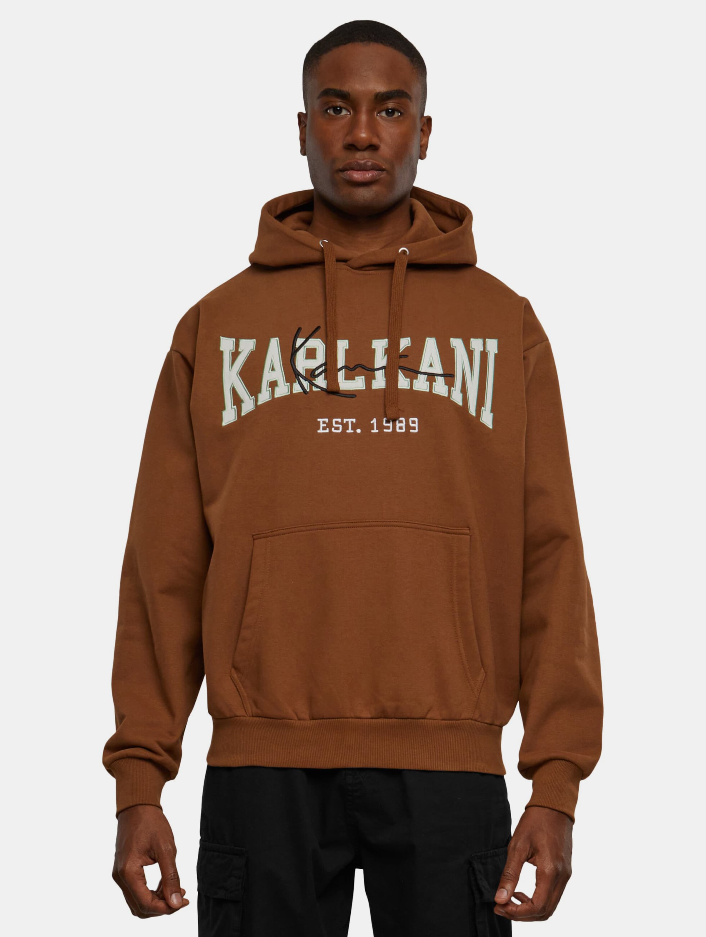 Karl Kani Unisex College Signature Os Hoodie Mannen op kleur bruin, Maat XL