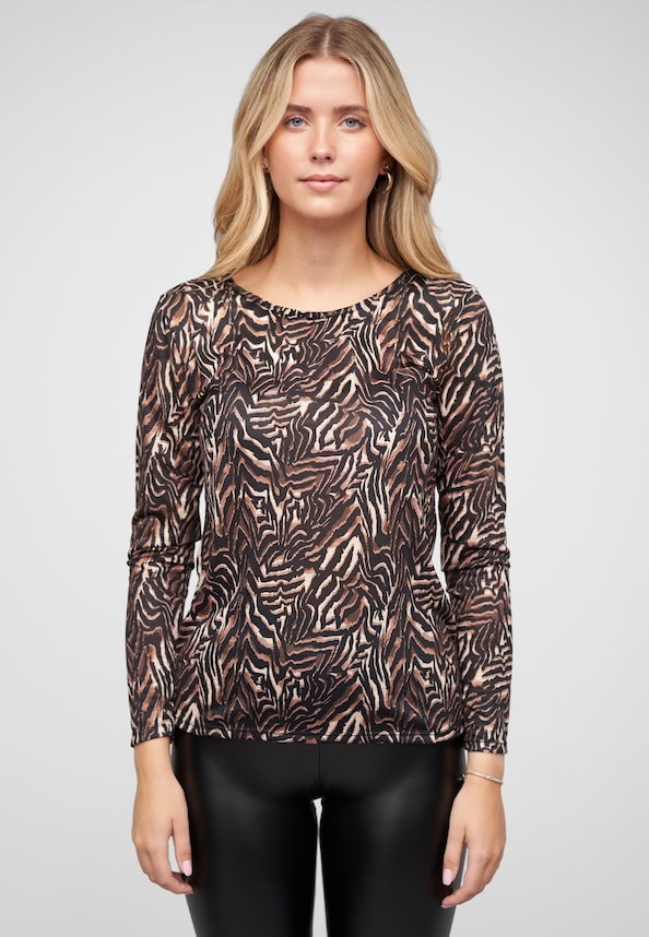 Langarm Shirt Longsleeve mit Animal Print-0
