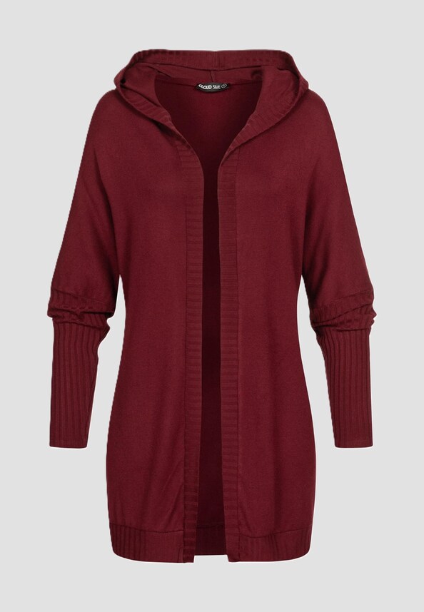 Cardigan mit offenem Schnitt und Kapuze-2