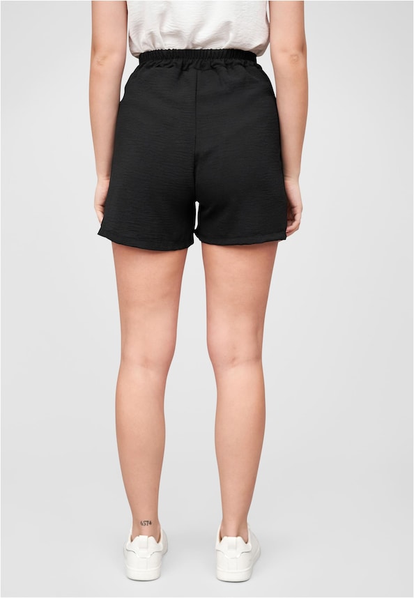 Cloud5ive Damen Shorts mit Deko-Bindegürtel u Elastikbund-1