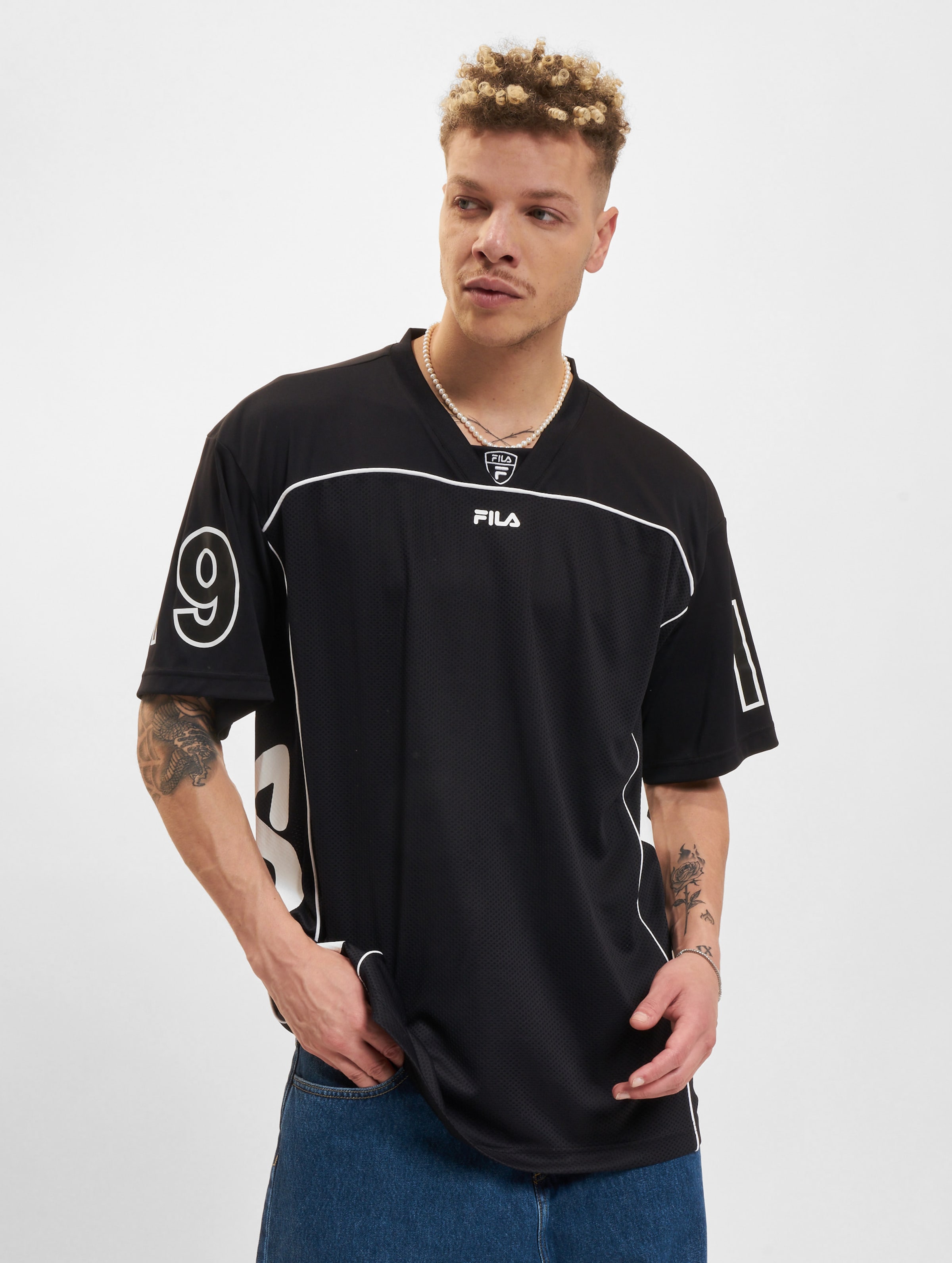 FILA Fila Thel American Football T-Shirt Männer,Unisex op kleur zwart, Maat L