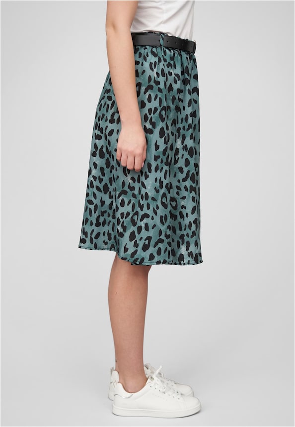 Cloud5ive Damen Crepe Rock mit Leo Print inklusive Gürtel-4