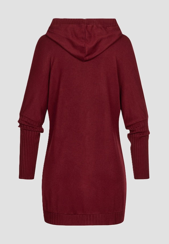 Cardigan mit offenem Schnitt und Kapuze-3