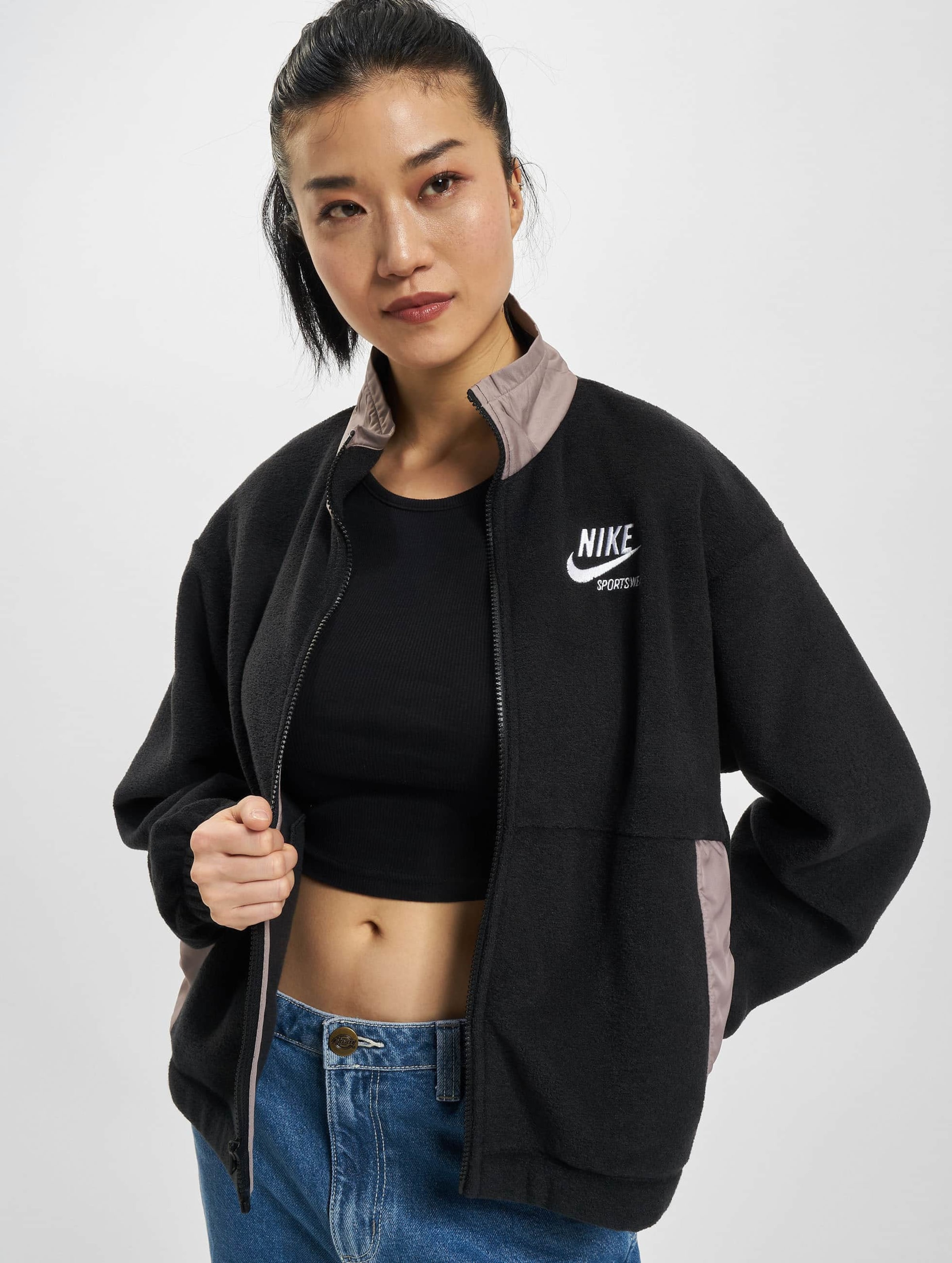 Women's nike sportswear crop heritage hot sale track jacket