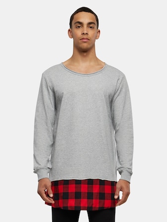 Long Flanell Bottom Open Edge Crewneck