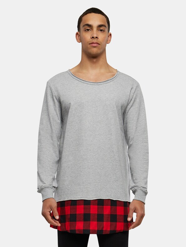 Long Flanell Bottom Open Edge Crewneck-0