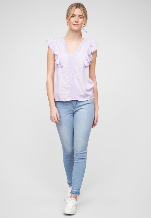 VIJULANA V-NECK S/L TOP/SU-4