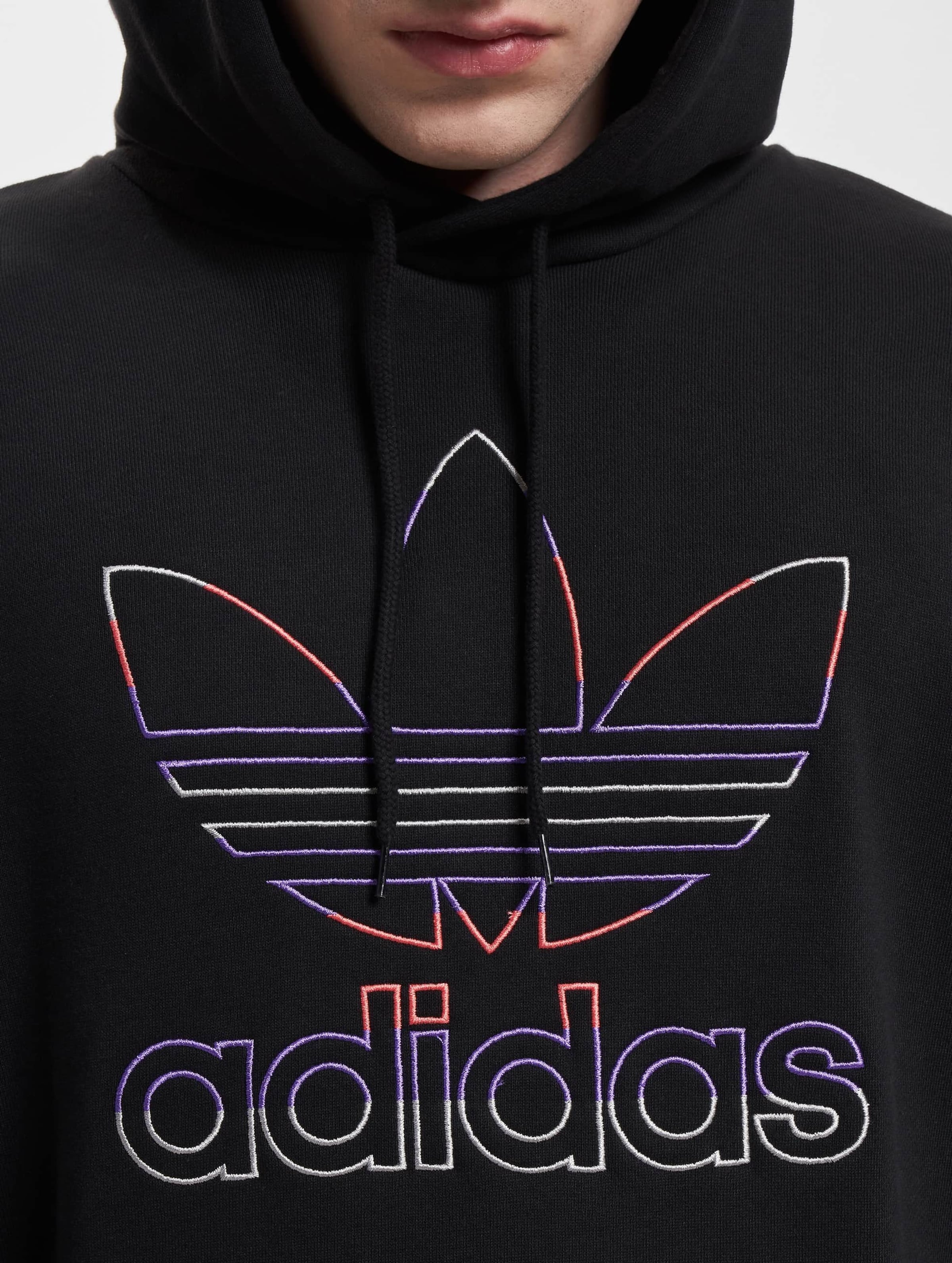 Adidas originals hoodie with trefoil online logo