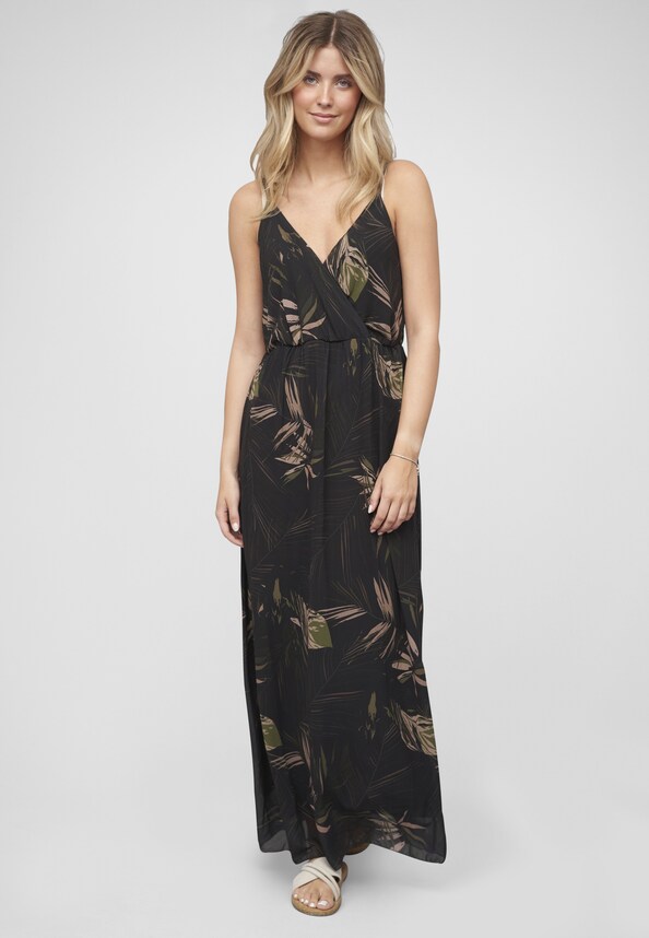 2-Layered Maxi-Dress Tropical Print-4