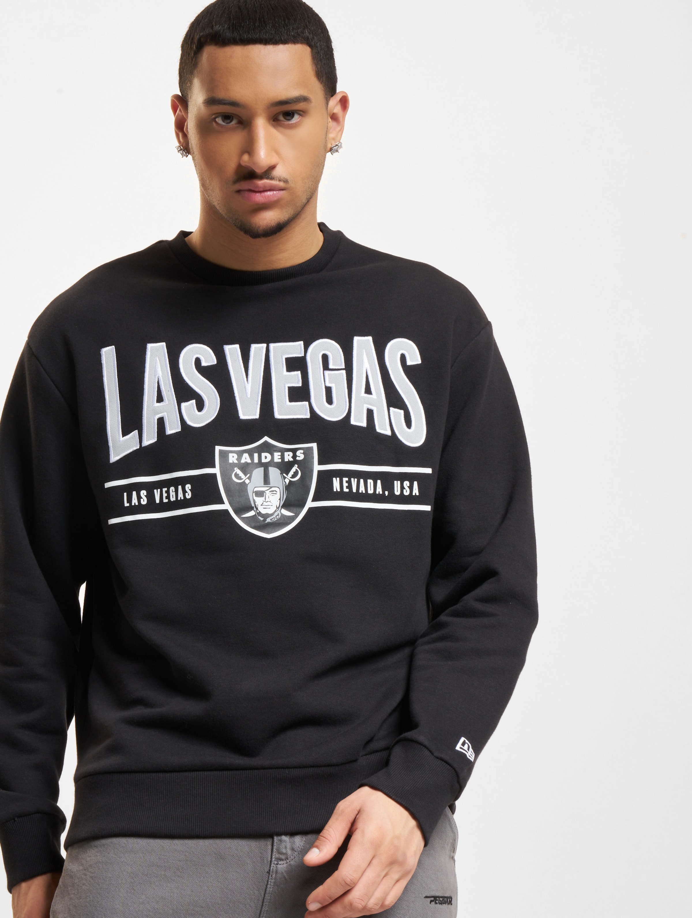 New Era Las Vegas Raiders NFL Wordmark Crewneck Pullover Männer,Unisex op kleur zwart, Maat XXL