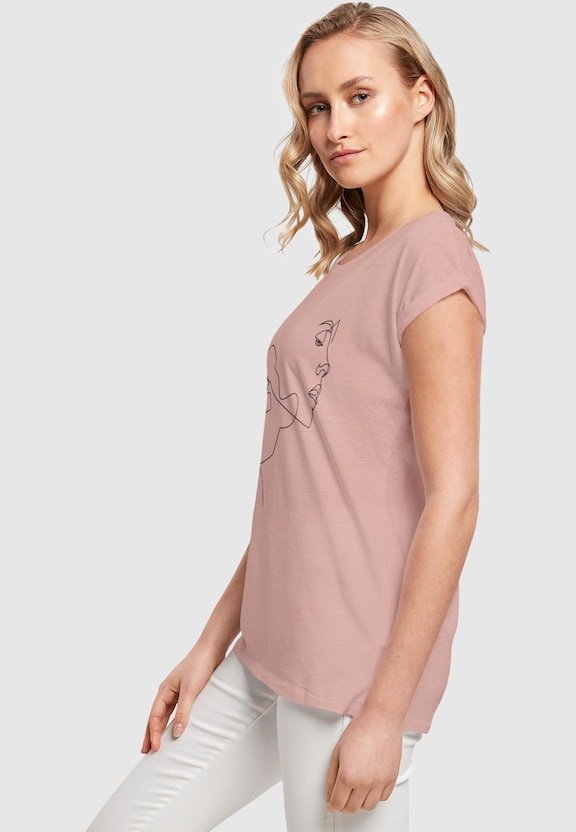 Ladies One Line Extended Shoulder Tee-2