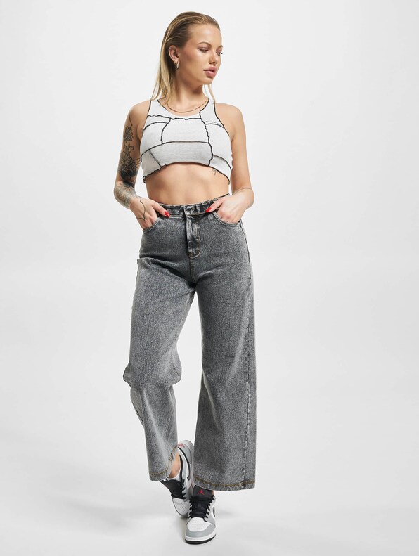 High Waist Wide Leg - Washed Denim-5