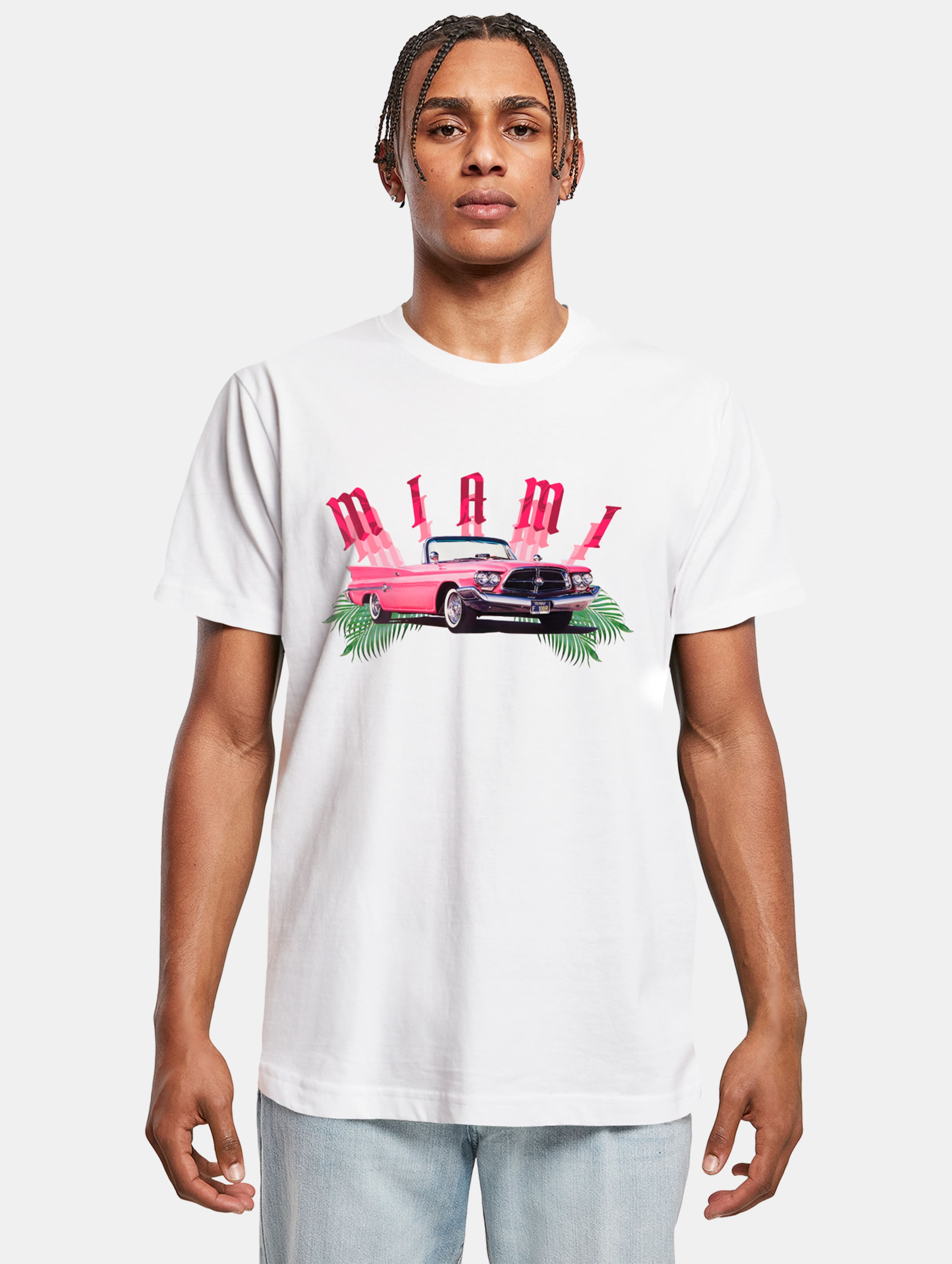 Mister Tee Miami Car T-Shirts Männer,Unisex op kleur wit, Maat XXL
