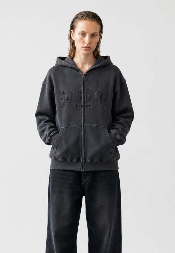 STONE LOGO ZIP HOODIE-3
