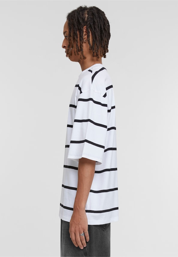 Oversized Sleeve Modern Stripe Tee-2