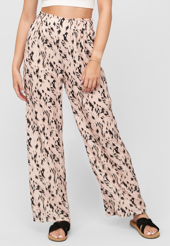 Summer Crepe-Pants with animal print-0