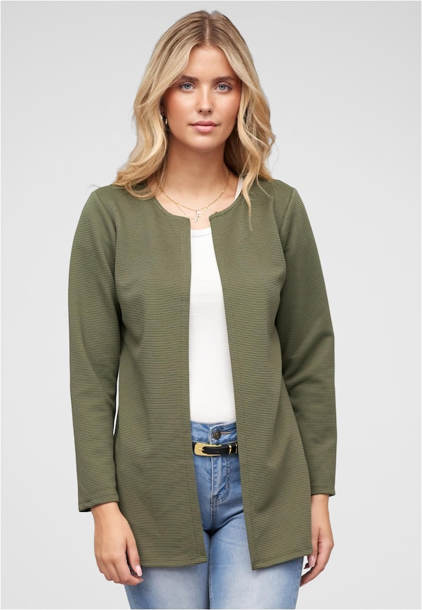 Strickjacke offener ribbed Cardigan-0