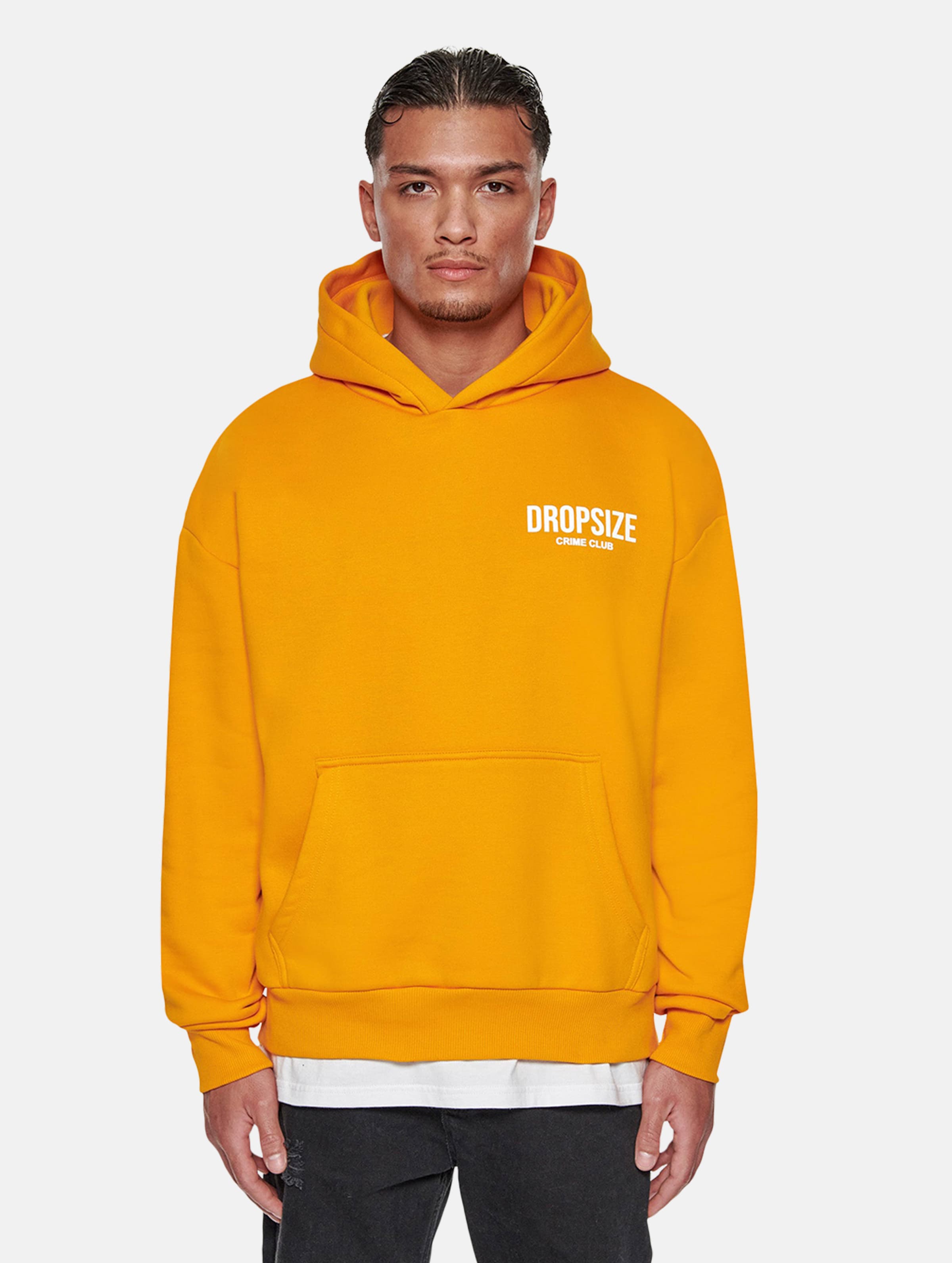 Dropsize Heavy Oversize Crime Club Hoodies op kleur oranje, Maat S