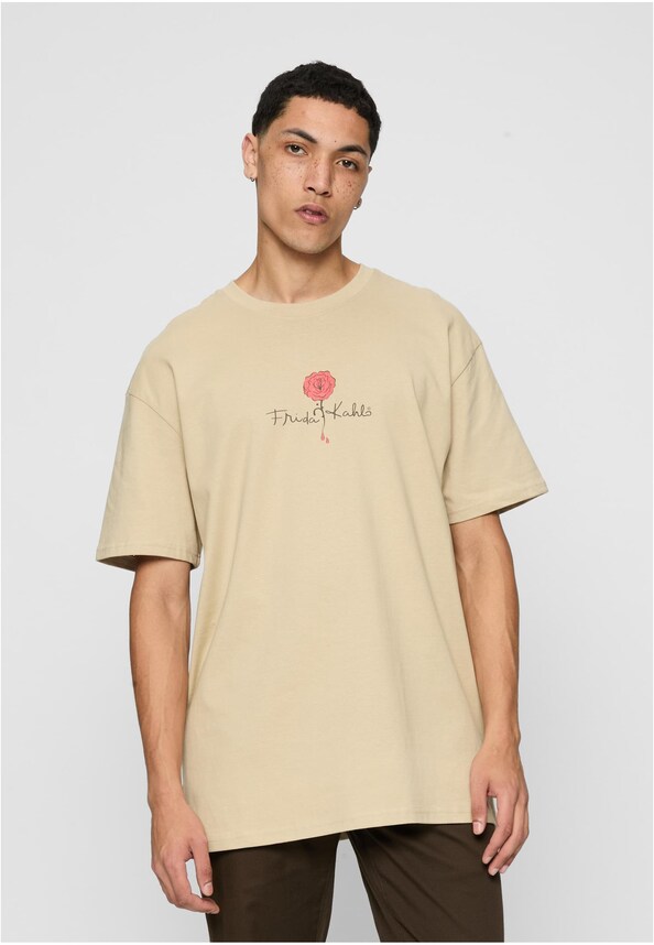 Frida Kahlo - Logo rose Heavy Oversize Tee-0