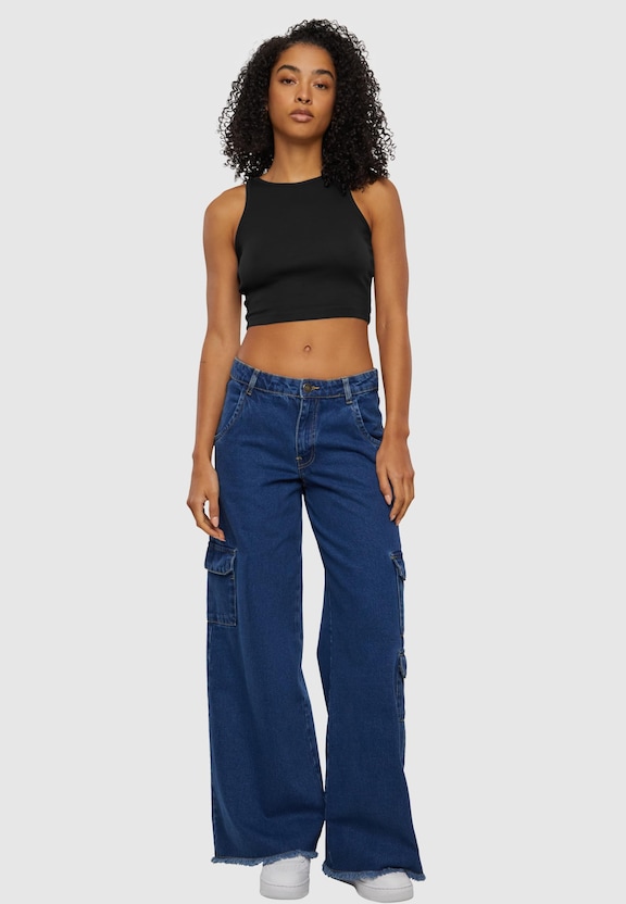 Ladies Organic Cropped Rib Top-4