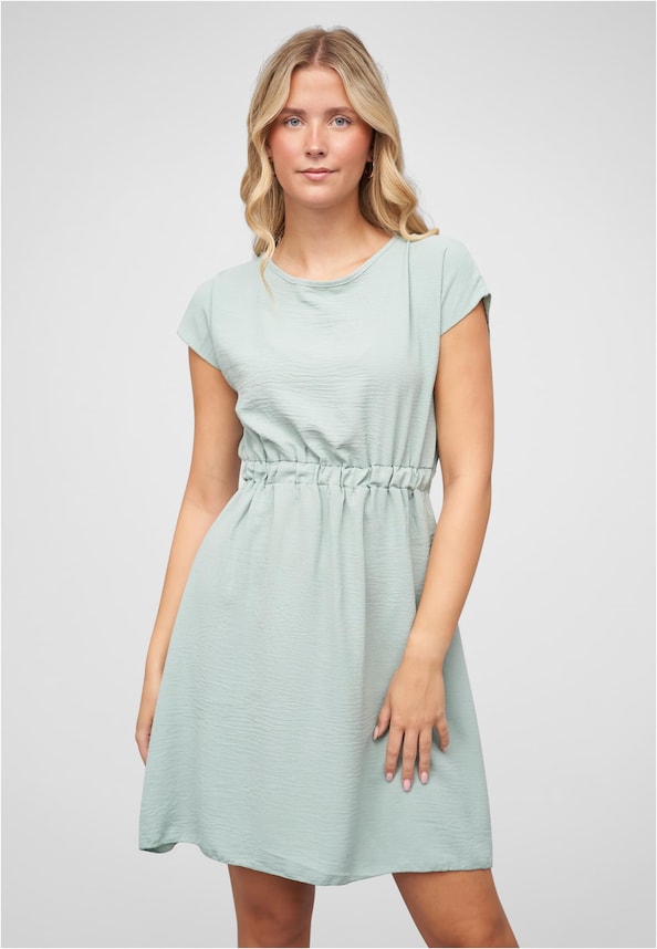 Musselin T-Shirt-Kleid mit elastischem Taillenbund-0