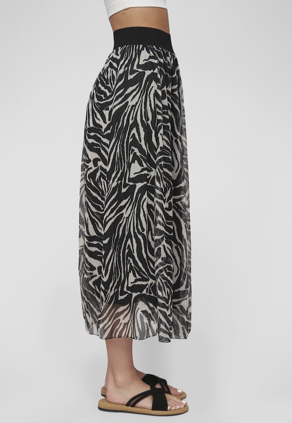Longform Skirt 2-layered with animal print-3