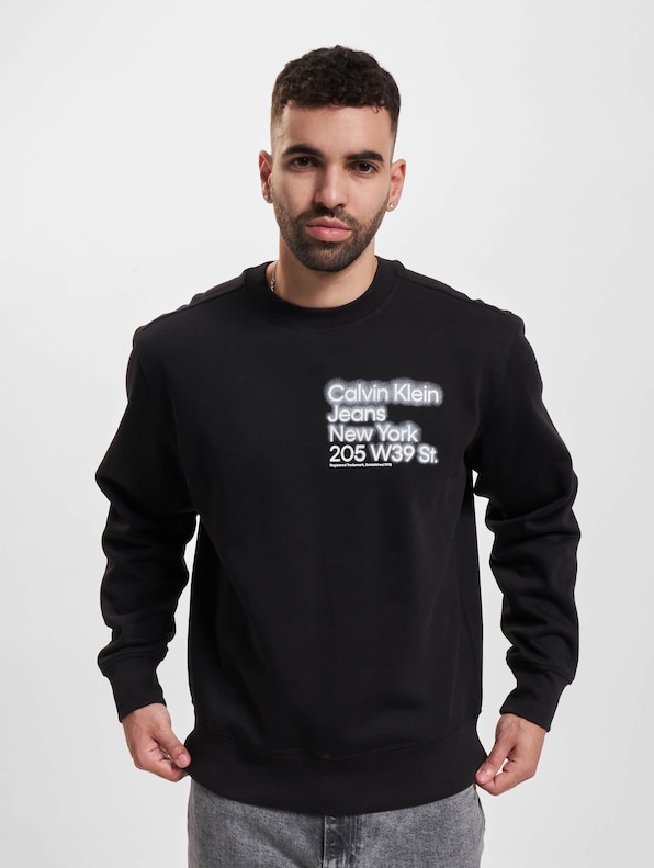 Calvin Klein Jeans Blurred Address Logo Crew Neck Sweater-2