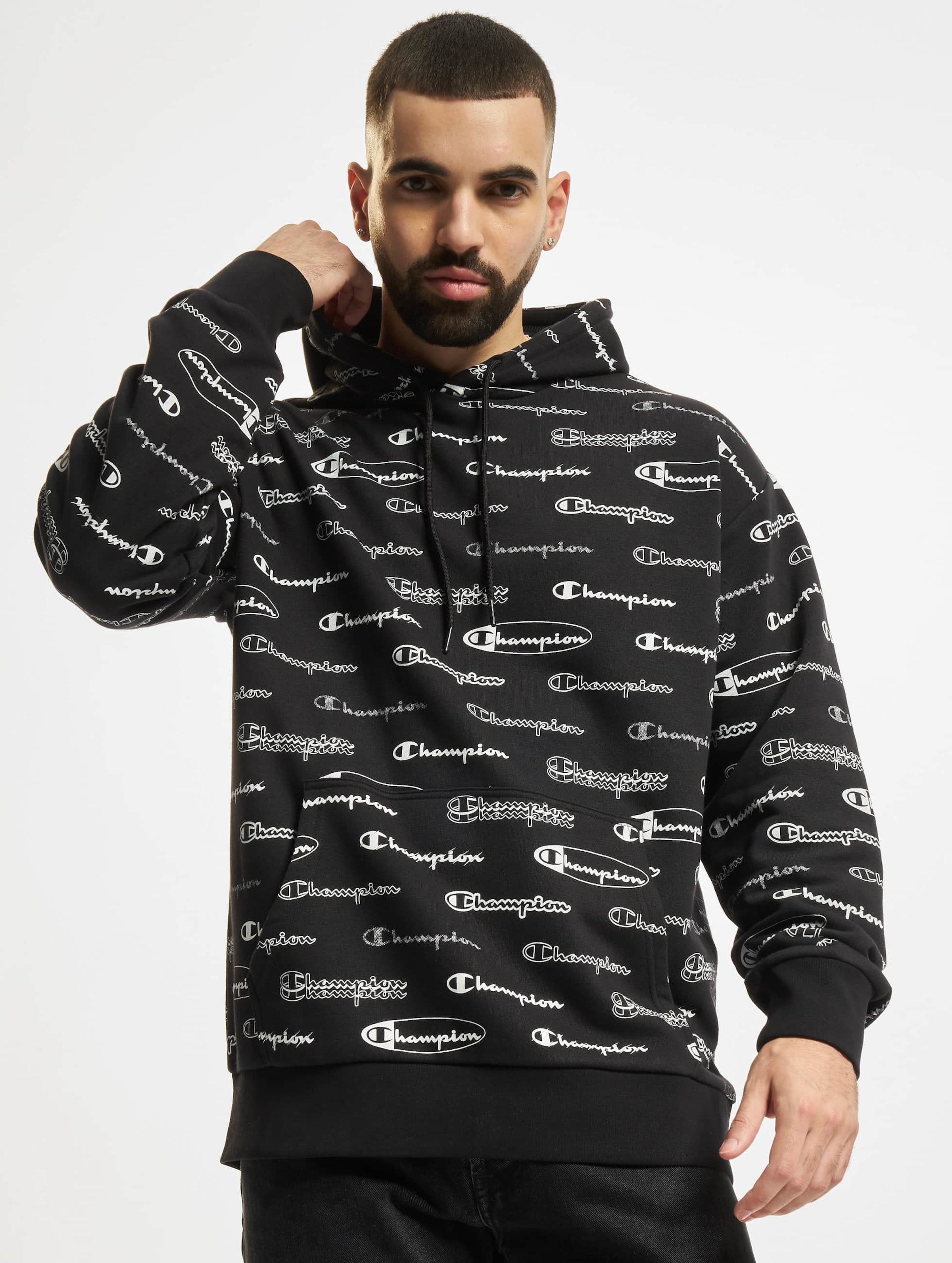 Champion men's aop sales script hoodie