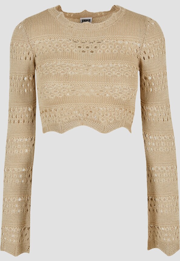 Ladies Cropped Crochet Knit-2