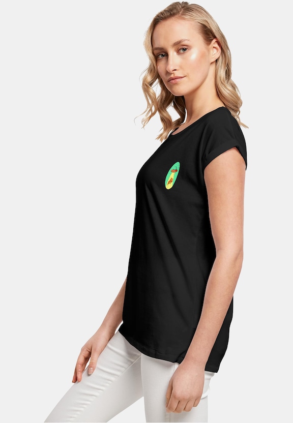Ladies Ufo Pizza Extended Shoulder Tee-2