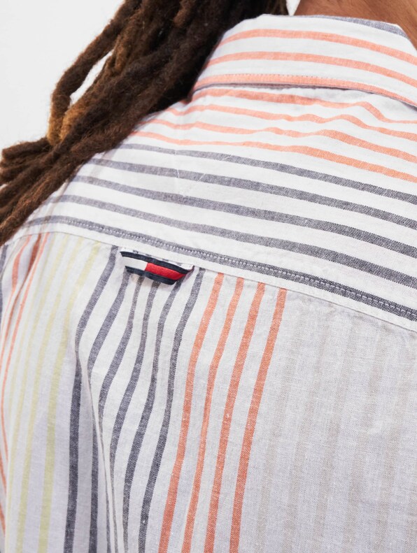 Tommy Jeans Clsc Linen Mini Stripe Kurzarmhemd-3
