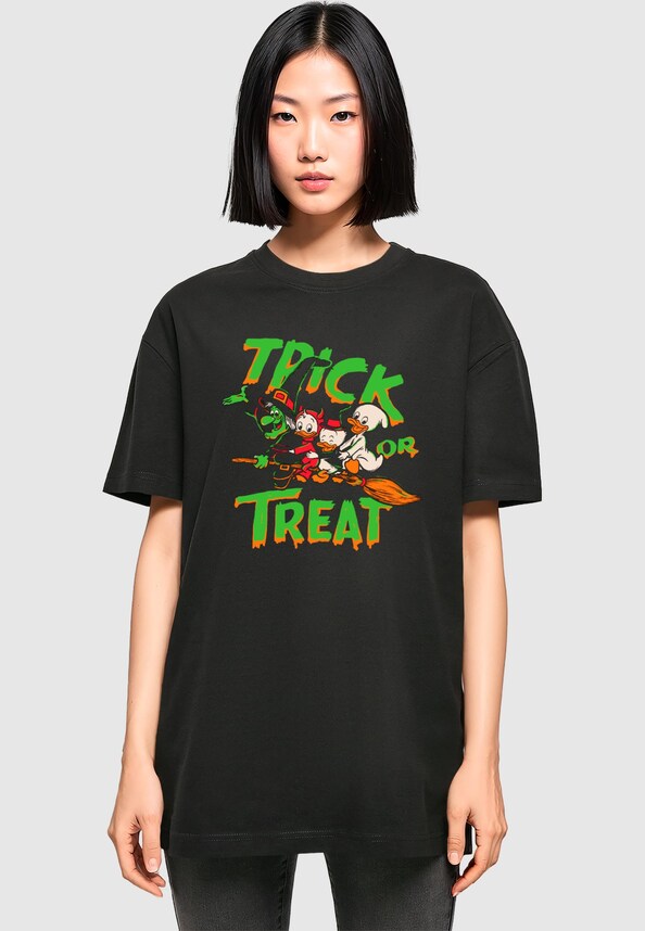 Ladies Disney Ducktales - Halloween Trick Or Treat Oversized Boyfriend Tee-0