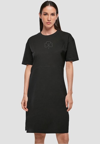 Ladies Spring - Leaf Clover Flower Oversized Slit Tee Dress