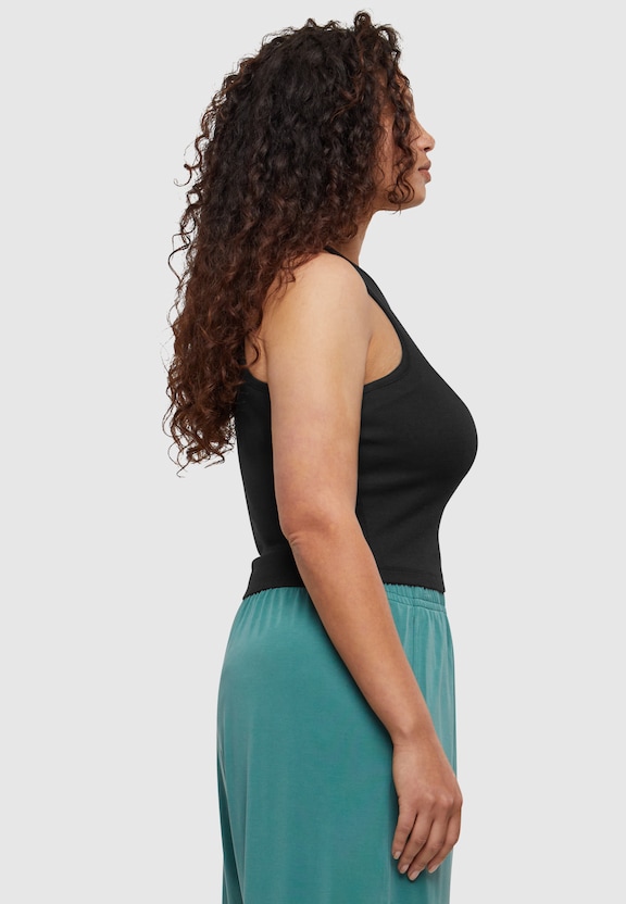 Ladies Organic Cropped Rib Top-11