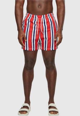KM-SW013-051-2 Retro Striped Swim Shorts