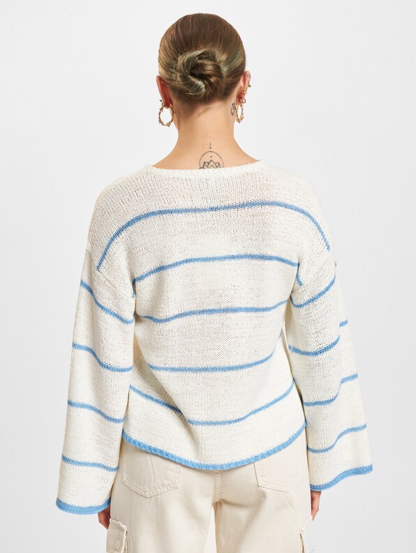 7/8 Stripe O Neck Knit -1