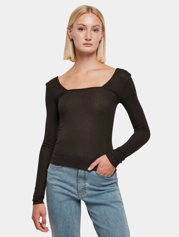 Ladies Rib Squared Neckline-0