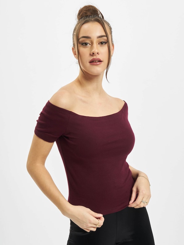 Ladies Off Shoulder Rib-2