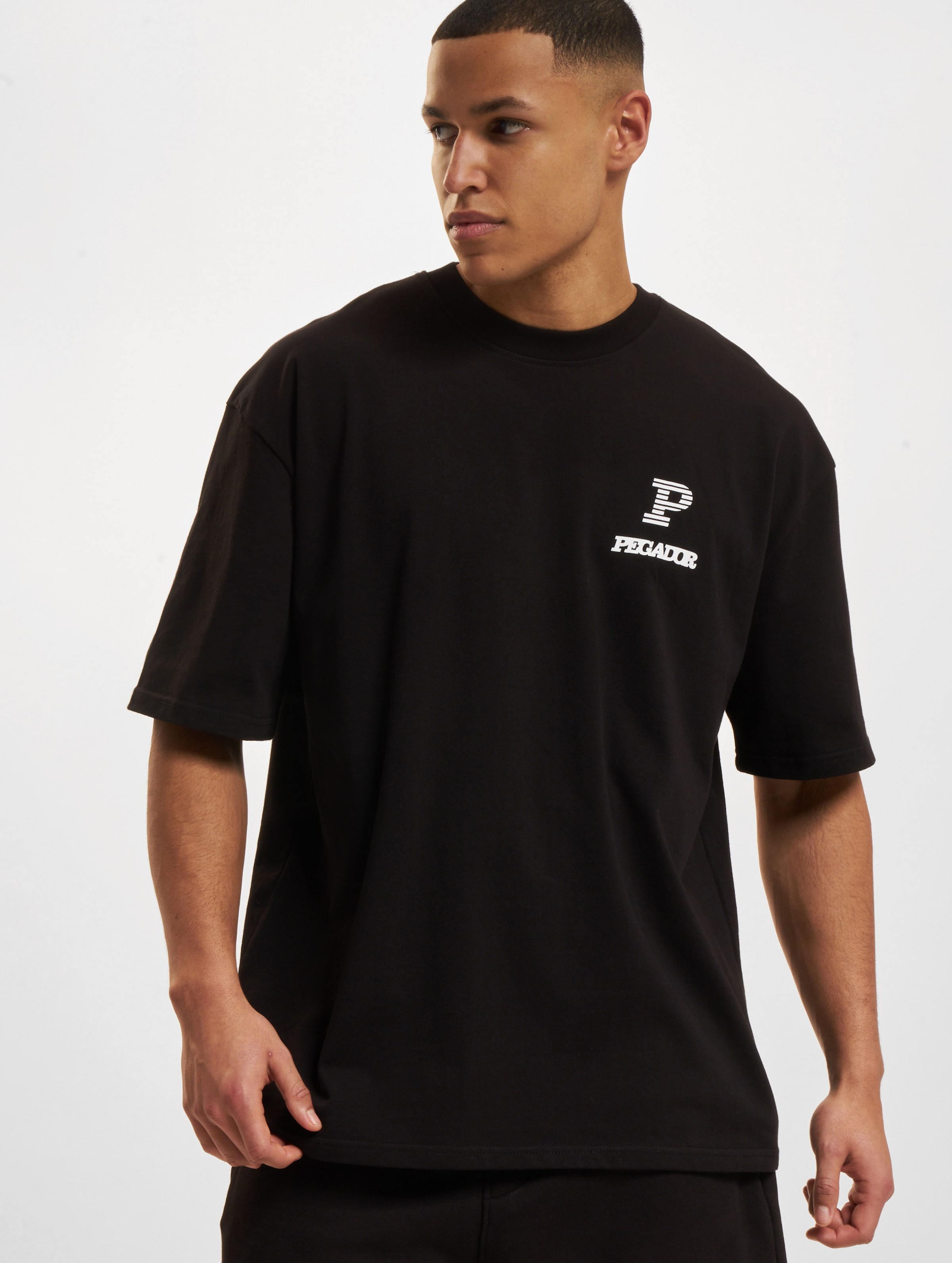 PEGADOR Baldock Oversized T-Shirt Mannen op kleur zwart, Maat M