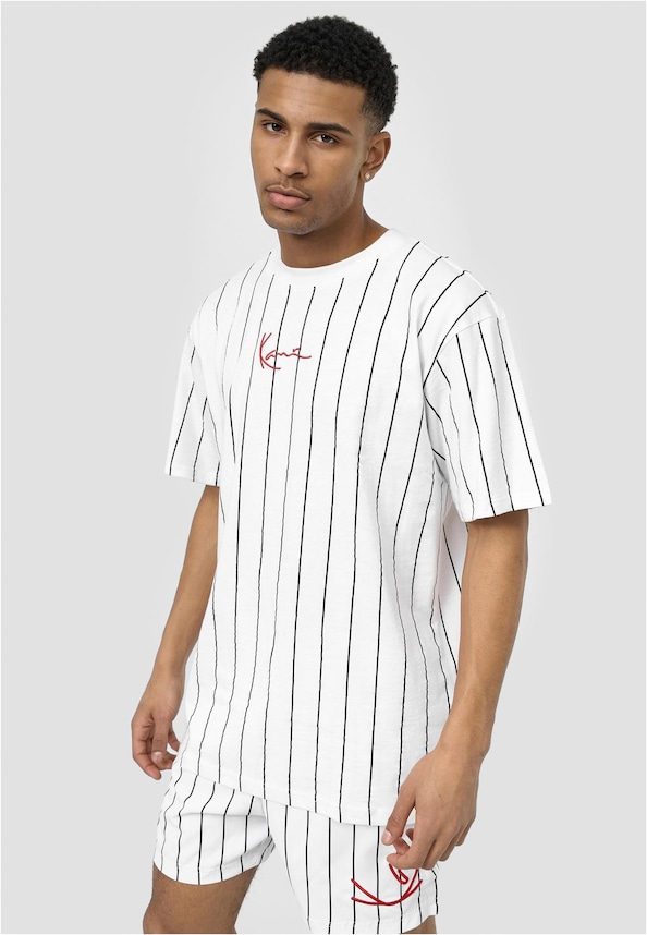 KKMQ32041WHT Small Signature Pinstripe Tee-2