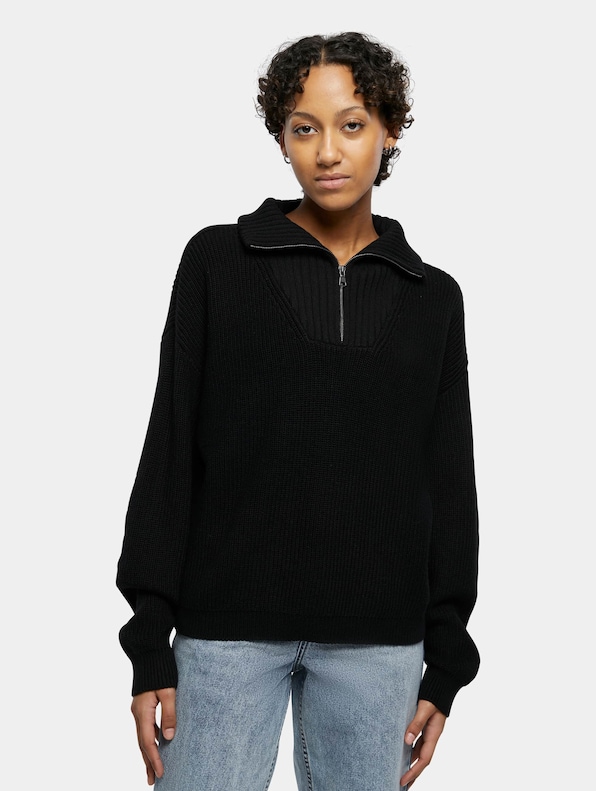Ladies Oversized Knit Troyer-2