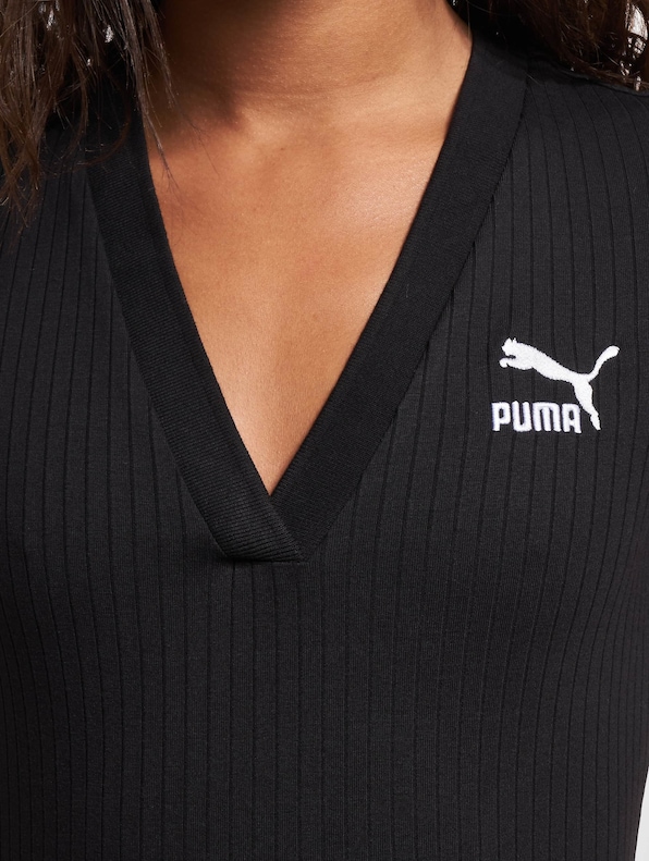Puma Classics Ribbed V Neck Slim T-Shirt-3
