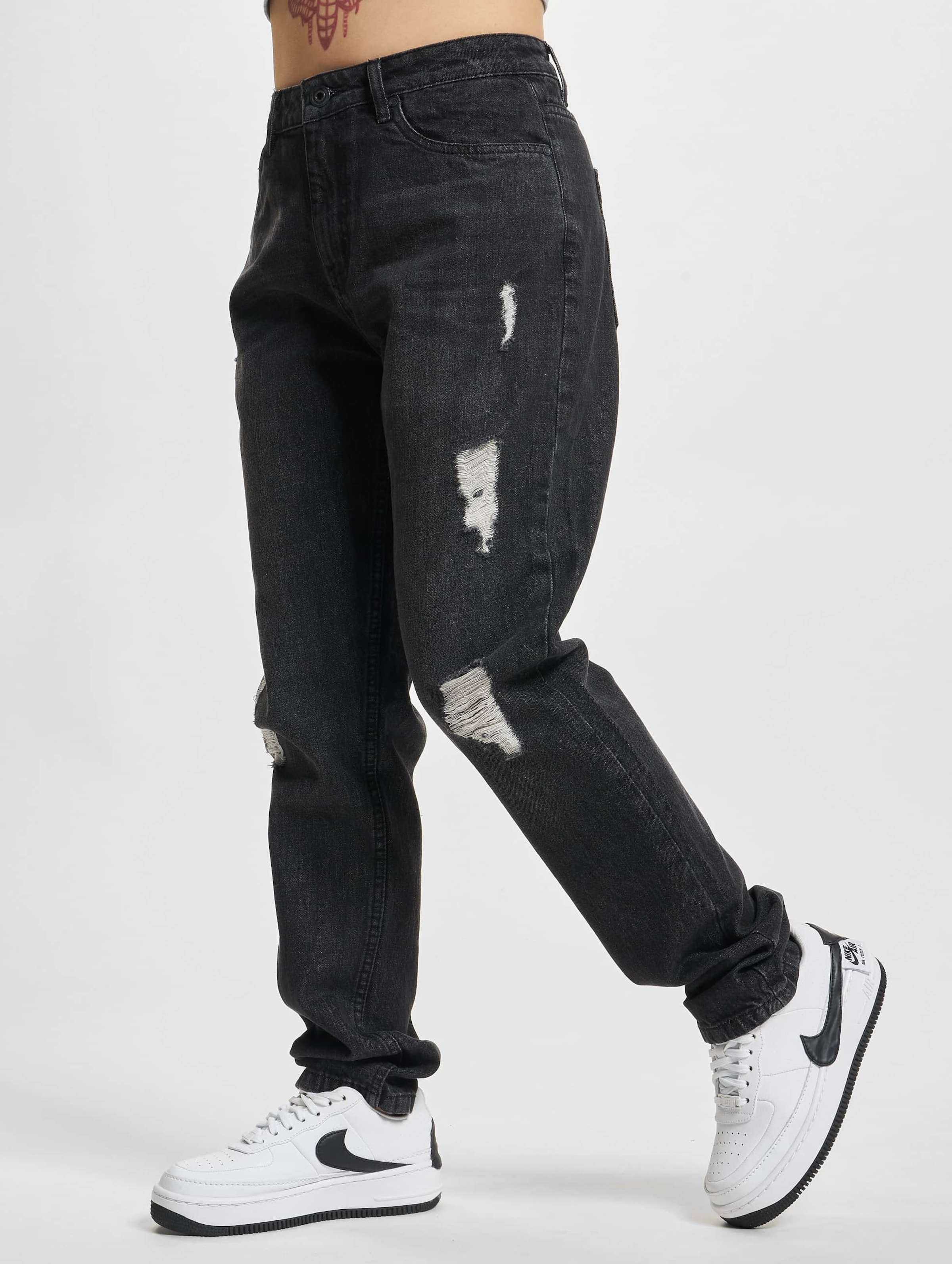 Urban Classics Boyfriend Jeans Vrouwen op kleur zwart, Maat W26
