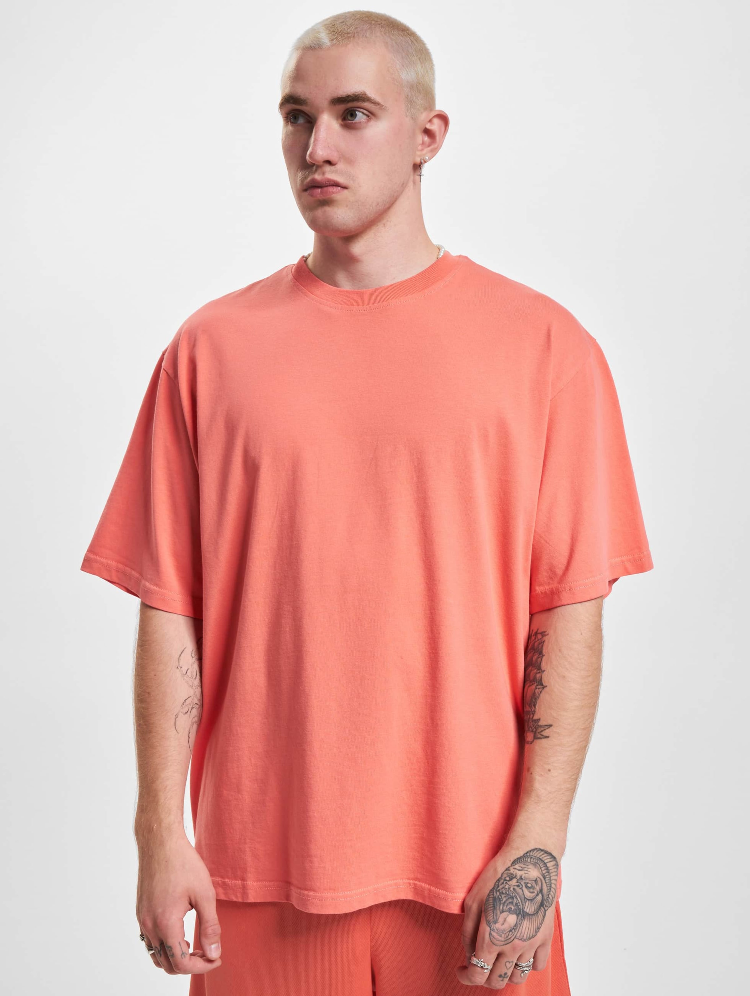 2Y Studios Basic Oversize T-Shirt Mannen op kleur oranje, Maat XL
